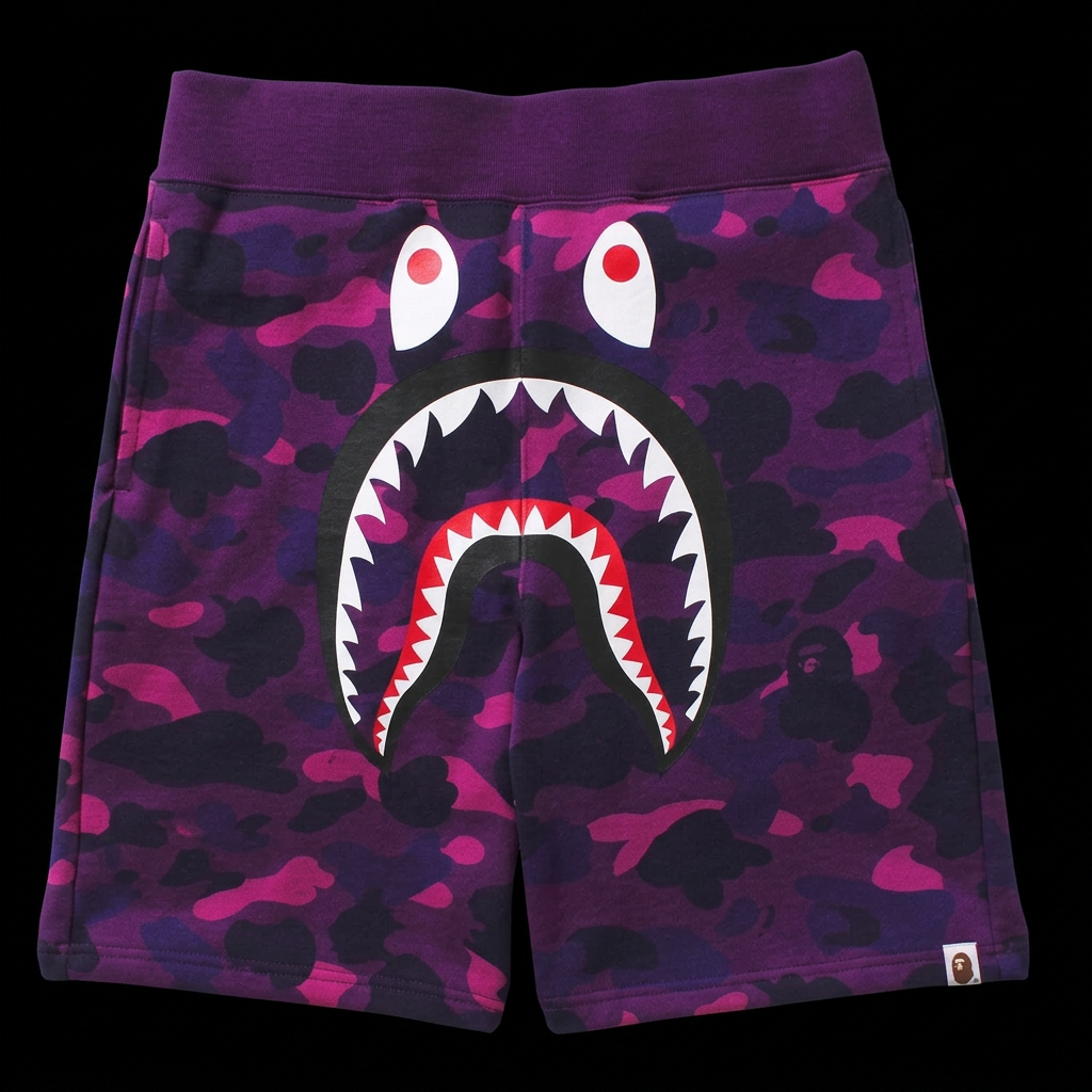 Purple Camo Shark Shorts