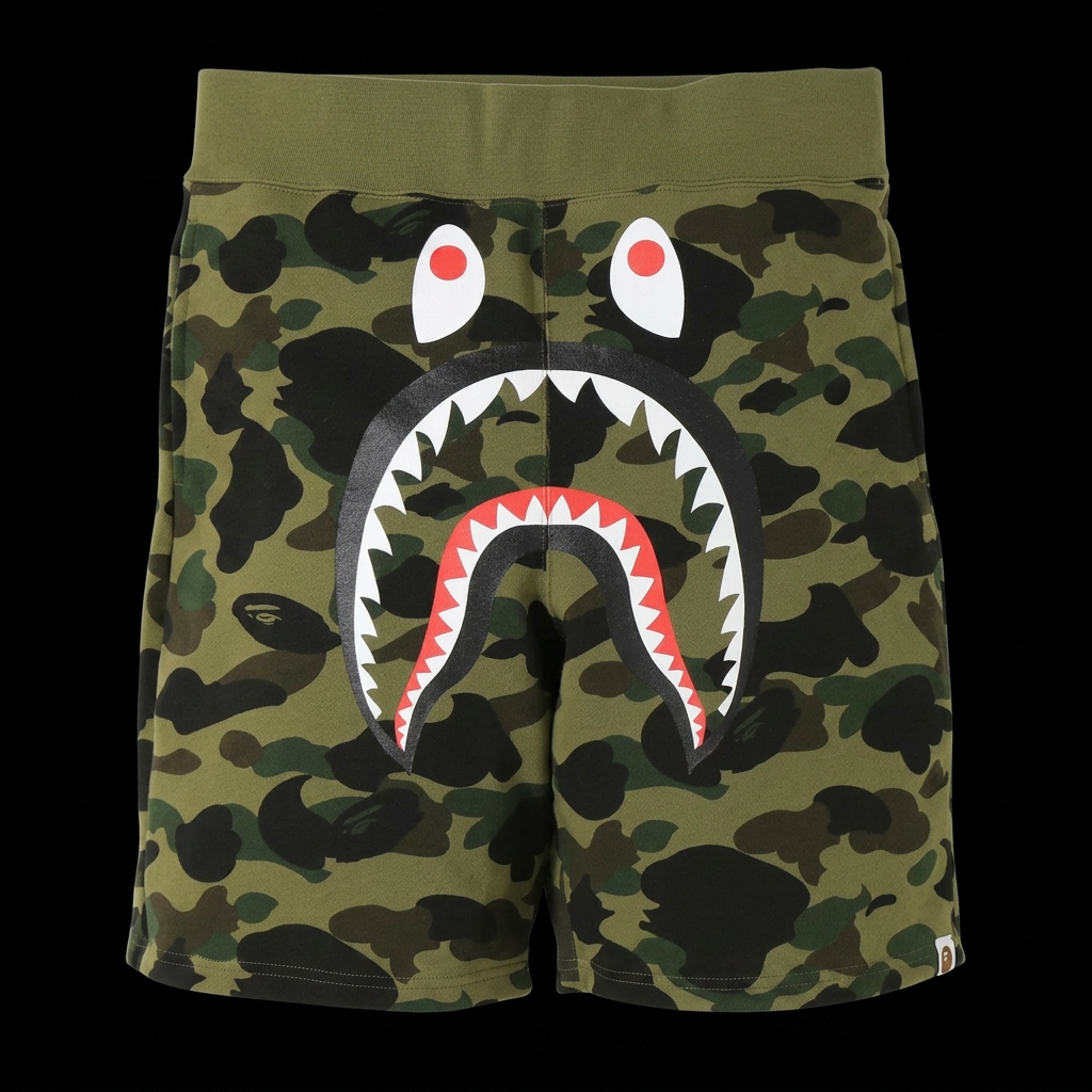 Green Camo Shark Shorts